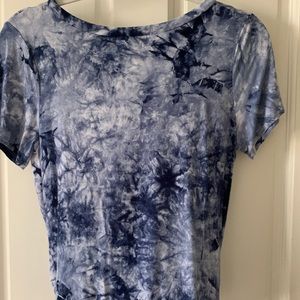 Blue and white tie dye shirt